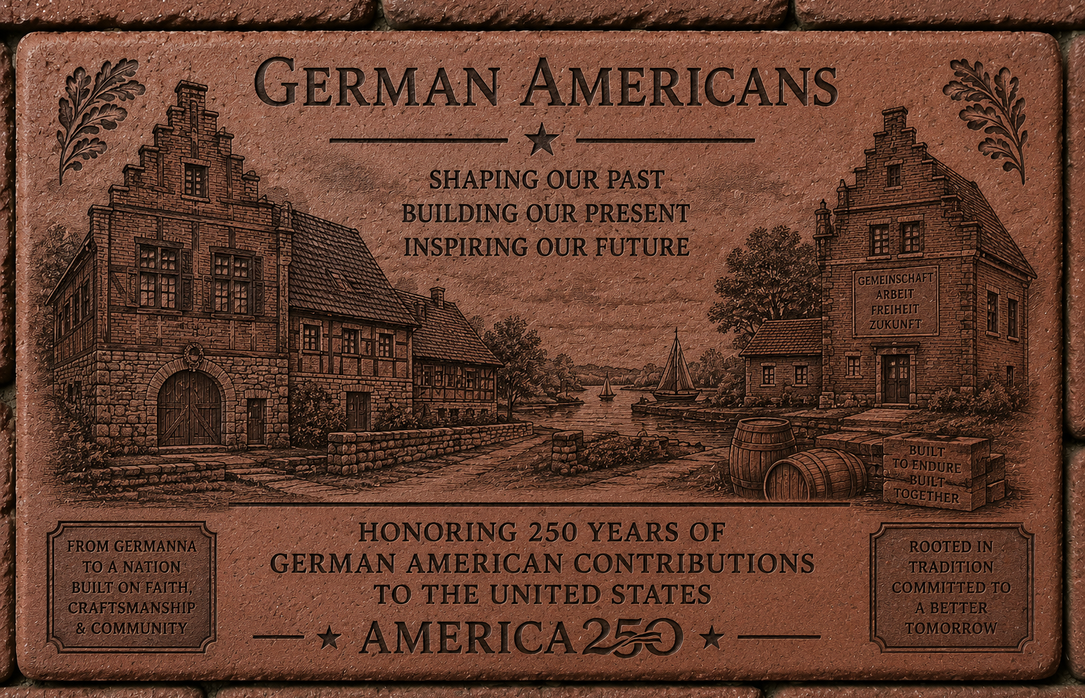 Foundations of Freedom: America250 Custom Engraved Brick & German Ingenuity Book